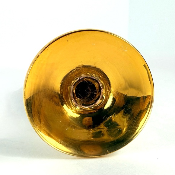 VTG Murano Venetian Ruby Glass & 24K Gold Paint 11” Hand Painted Floral Bud Vase - Picture 13 of 16